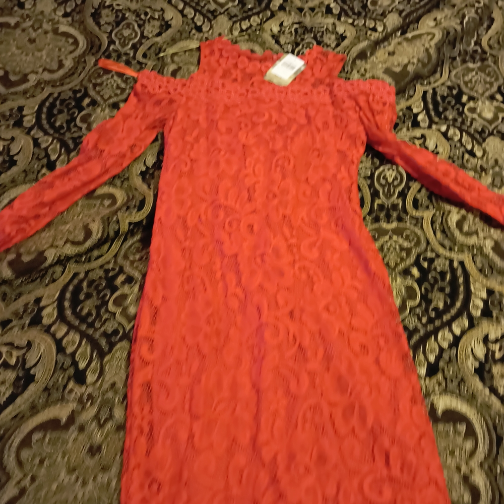 Love J Red Lace Womens Formal Dress